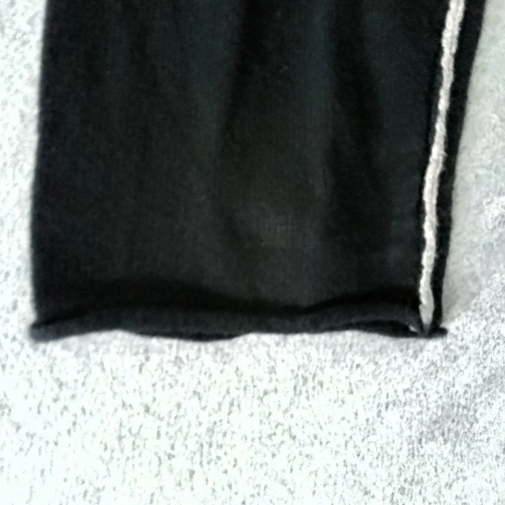 Carbon2Cobalt Mens Black Cotton Cashmere Button Mock Neck Pullover Sweater L